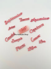 Load image into Gallery viewer, Pink 12 Zodiac Words 3D Nail Charms
