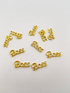 Boss Gold 3D Nail Charms (10 Pieces)