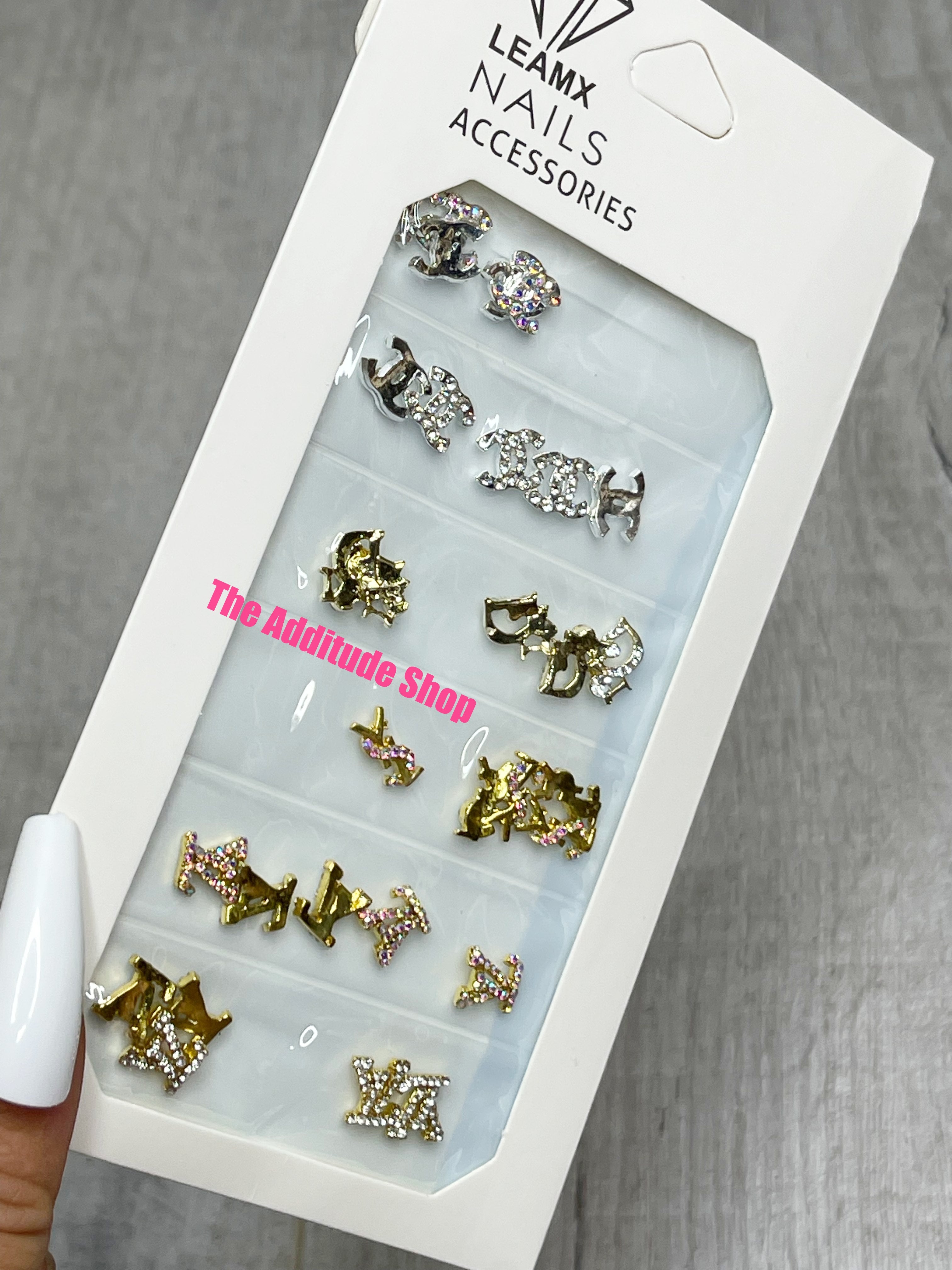 chanel charms for nails design