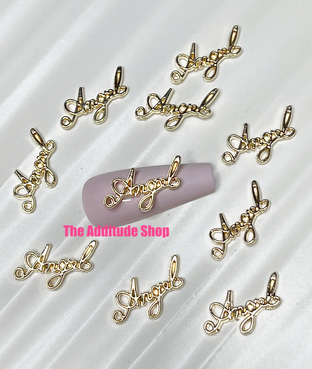 Angel Gold 3D Nail Charms (10 Pieces)