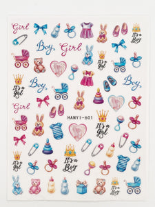 Baby Gender #2 Nail Stickers