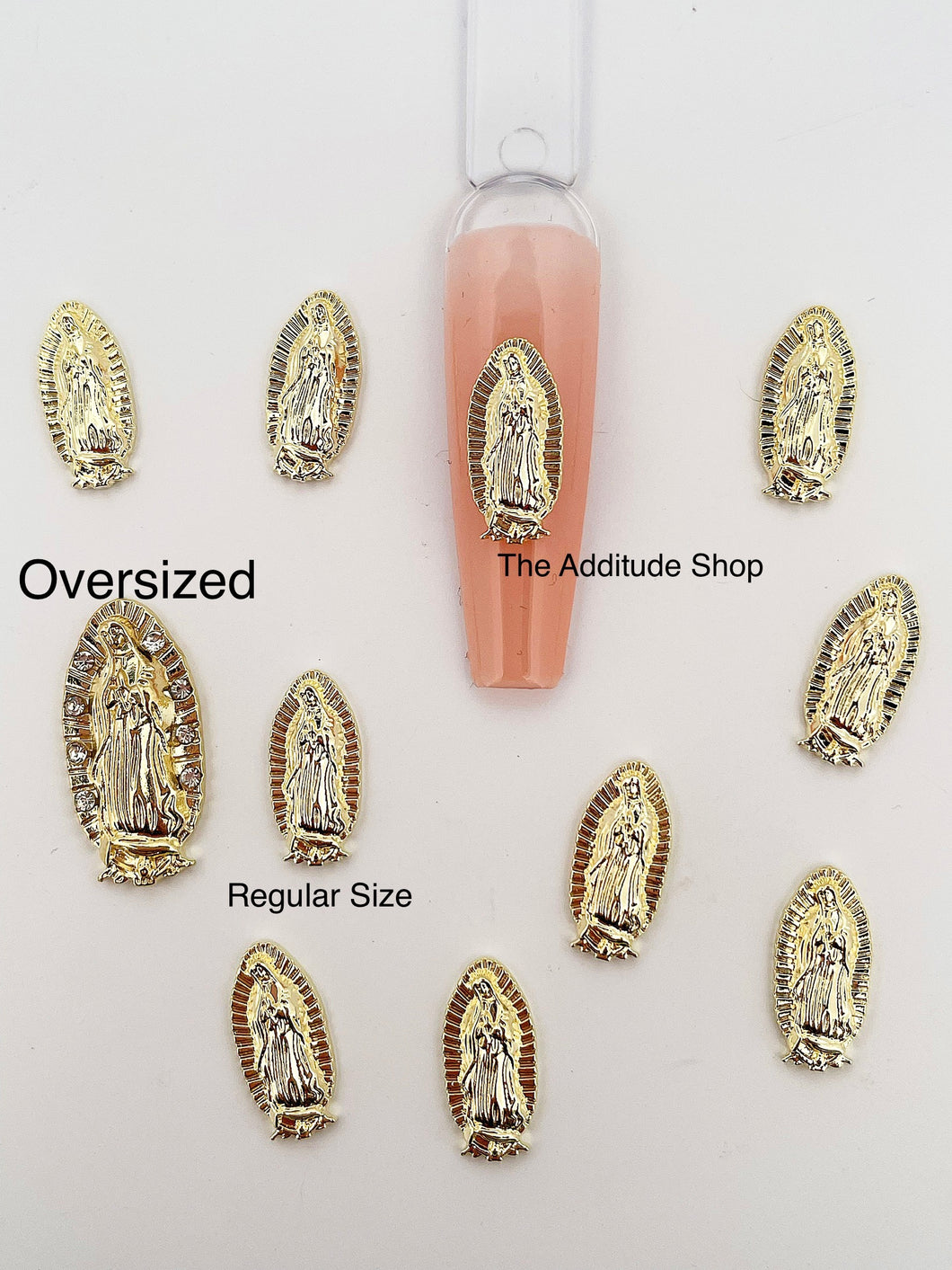 Regular Size Virgin Mary Alloy Nail 3D Charms-10 Pieces – The Additude Shop