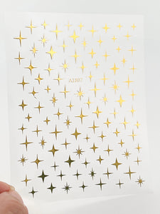 Gold Stars Nail Stickers