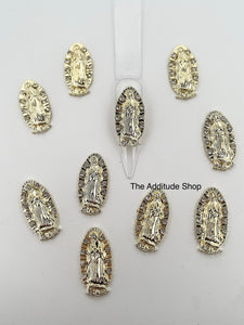 Oversized Virgin Mary Alloy Nail 3D Charms-10 Pieces