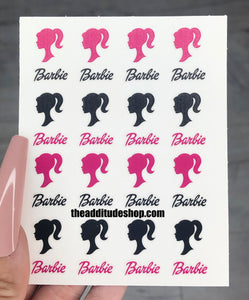 Black & pink BARB Heads Nail Stickers