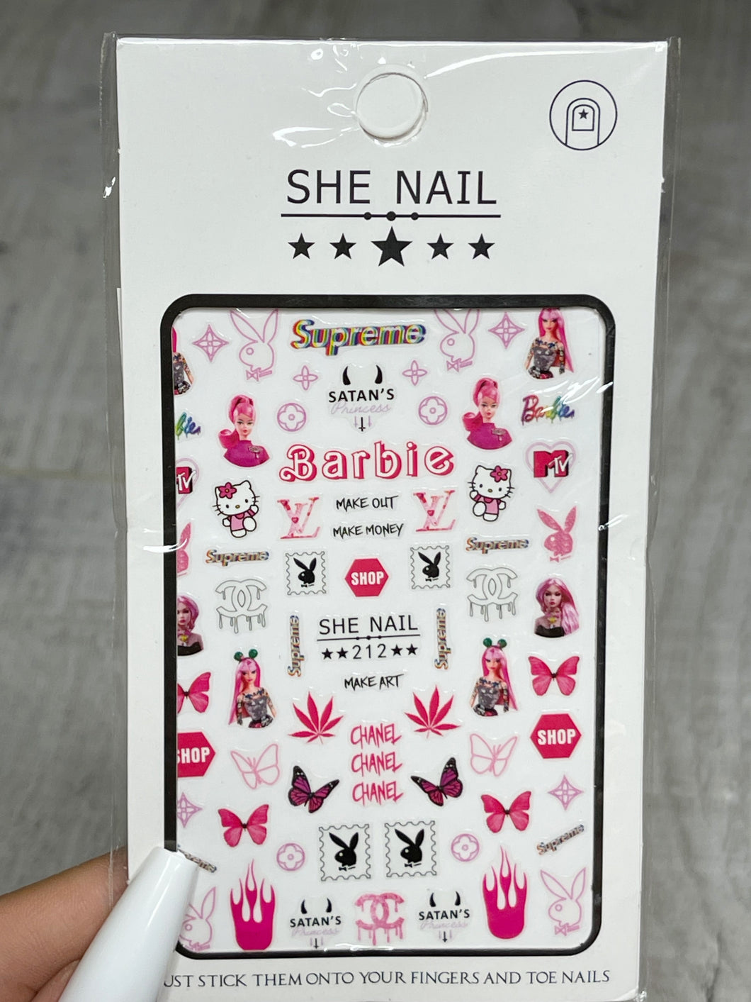 Barb She Nail Stickers #212