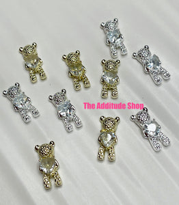 Bears with Hearts 3D Nail Charms (10 Pieces)
