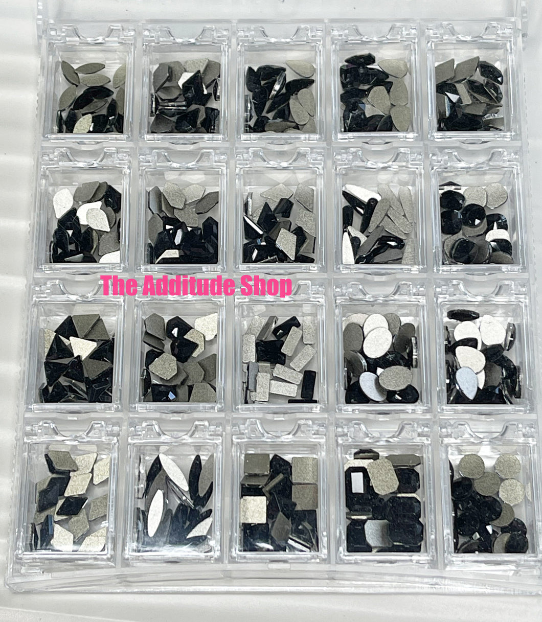 Jet Black-400 Pieces Nail Crystals Rhinestones Gems