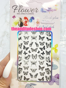 All Black Butterfly Nail Stickers 103