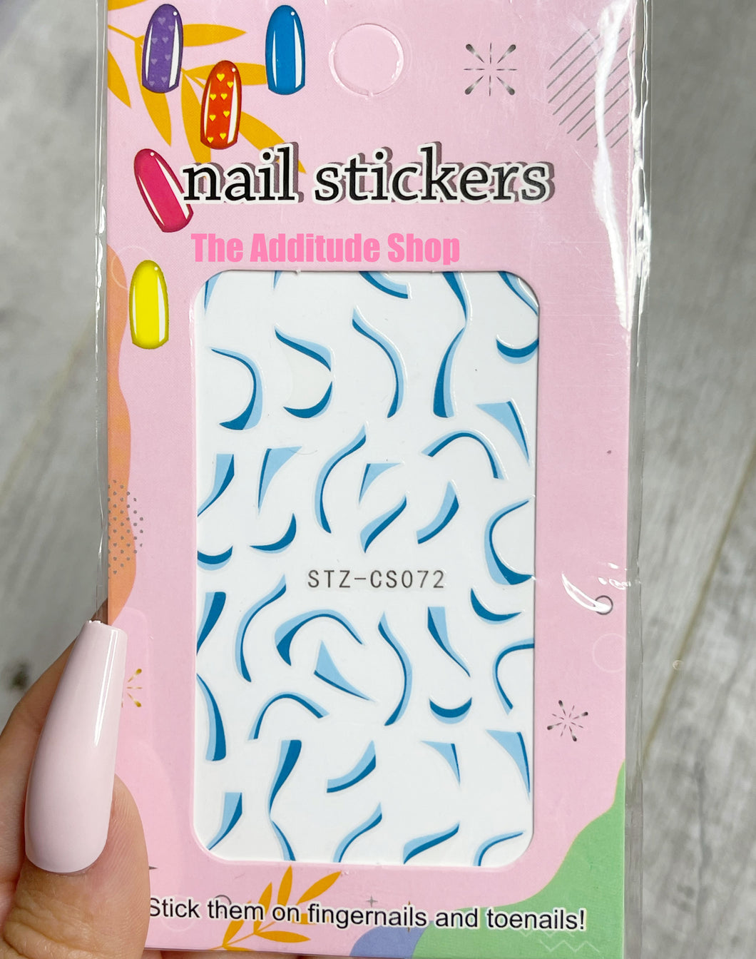 Blue Abstract Lines Nail Stickers