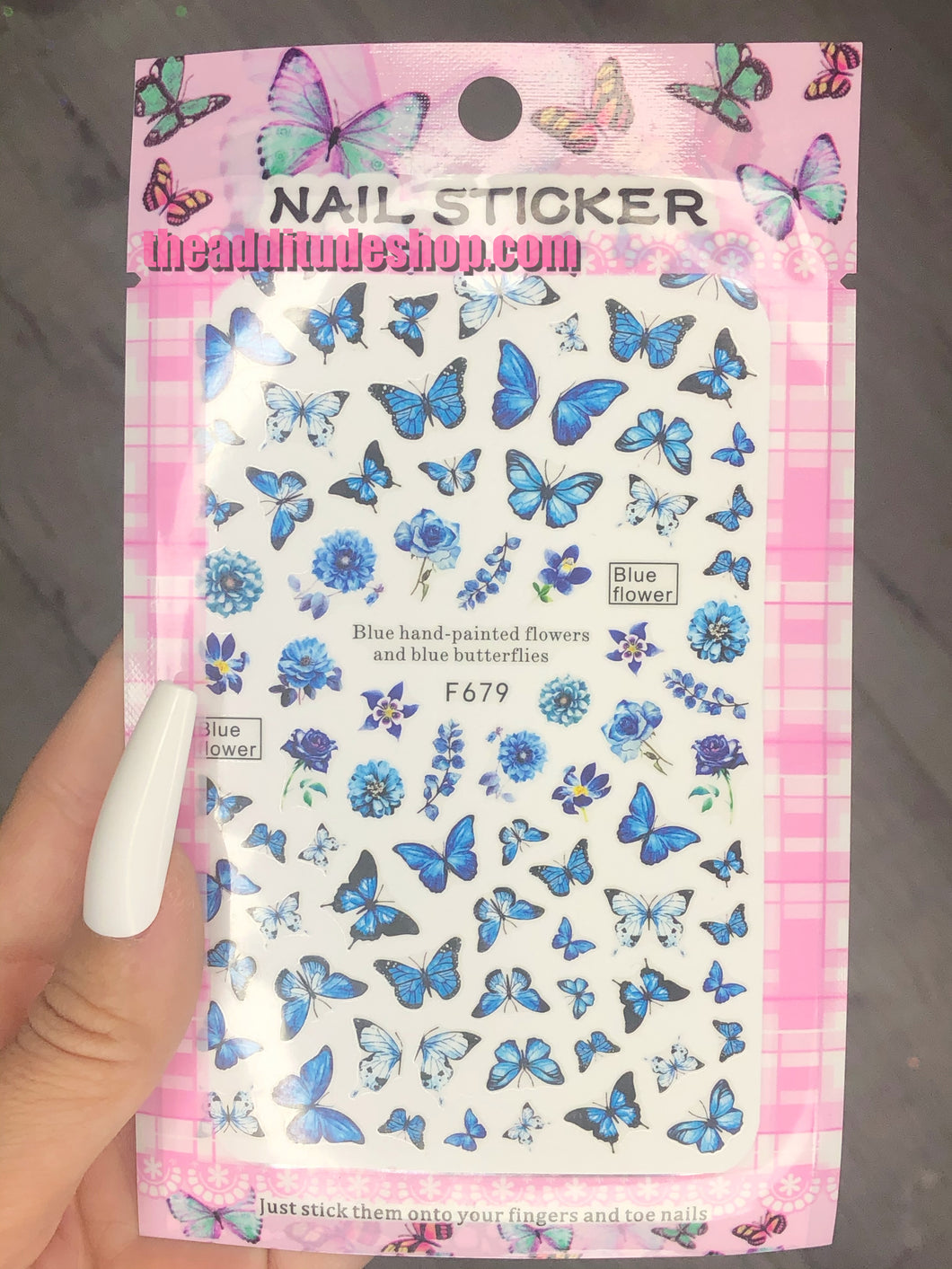 Blue Butterfly Nail Stickers #79