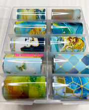 Load image into Gallery viewer, Blue Gold Prints Nail Foils

