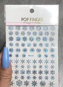 Blue Snowflakes Nail Stickers