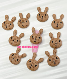 Brown G Bunny 3D Nail Charms (10 Pieces)