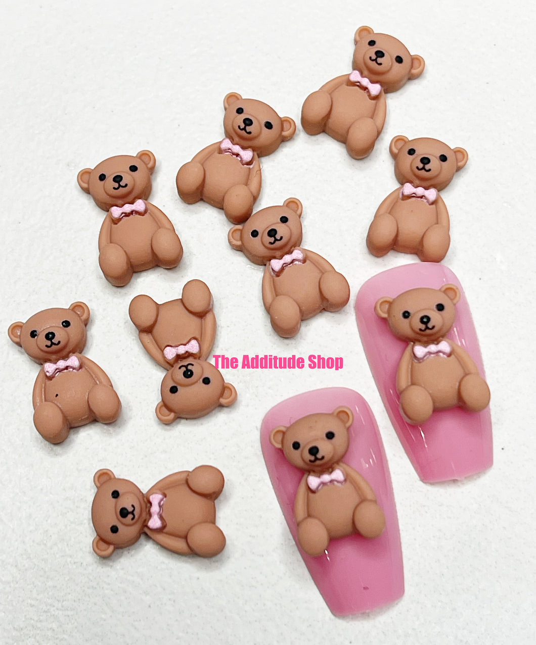 Brown Resin Bears 3D Nail Charms-10 Pieces – The Additude Shop