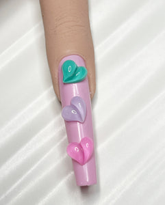 Bubble Hearts 3D Charms Nail-50 Pieces