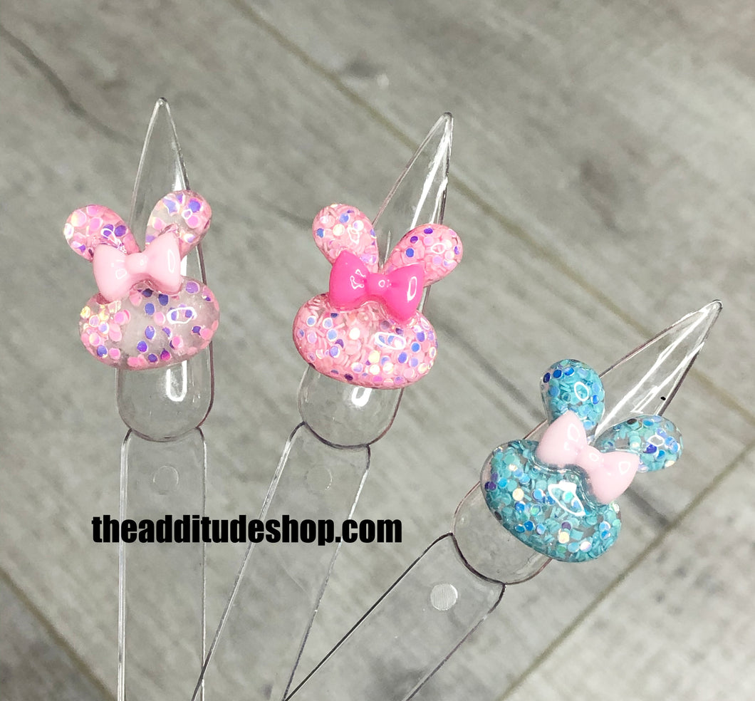 Rabbit Heads 3D Charms Nail-10 Pieces