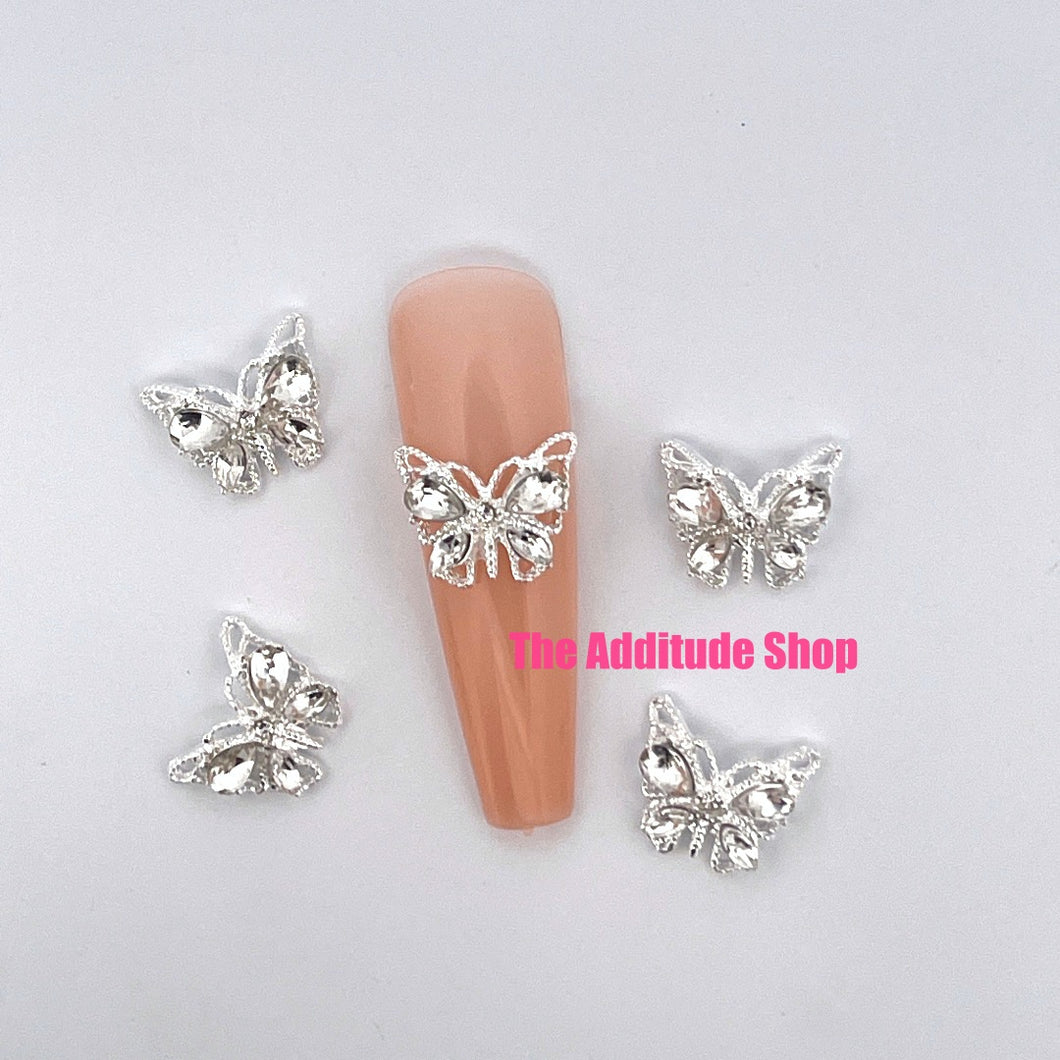 10 pieces Crystal Butterfly #3 Charms Nail