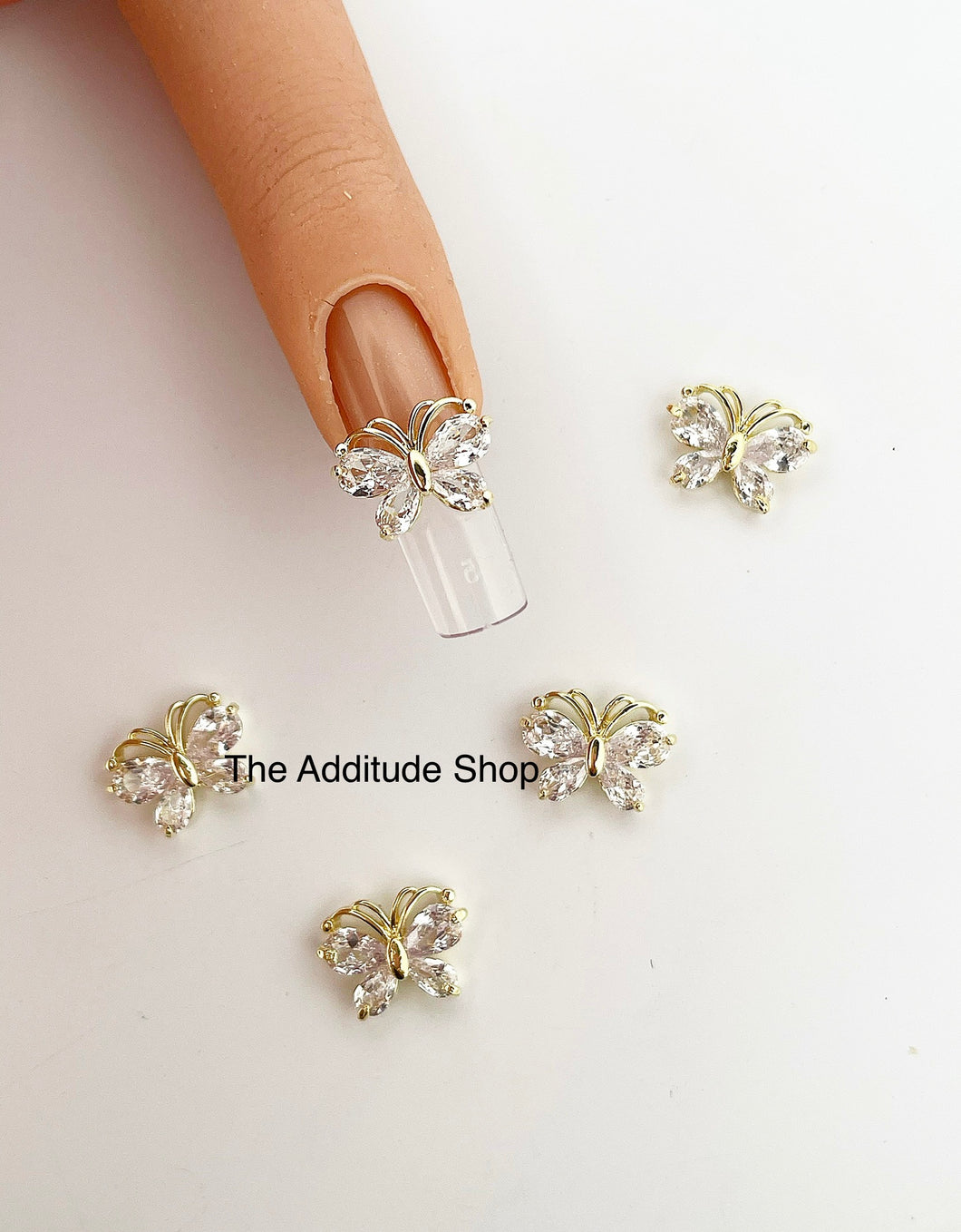 3D Zircon Butterfly Nail Charms #7 (5 Pieces)