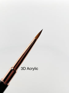 3D Acrylic & Flat Head Duo Kolinsky Nail Art Brushes Tool