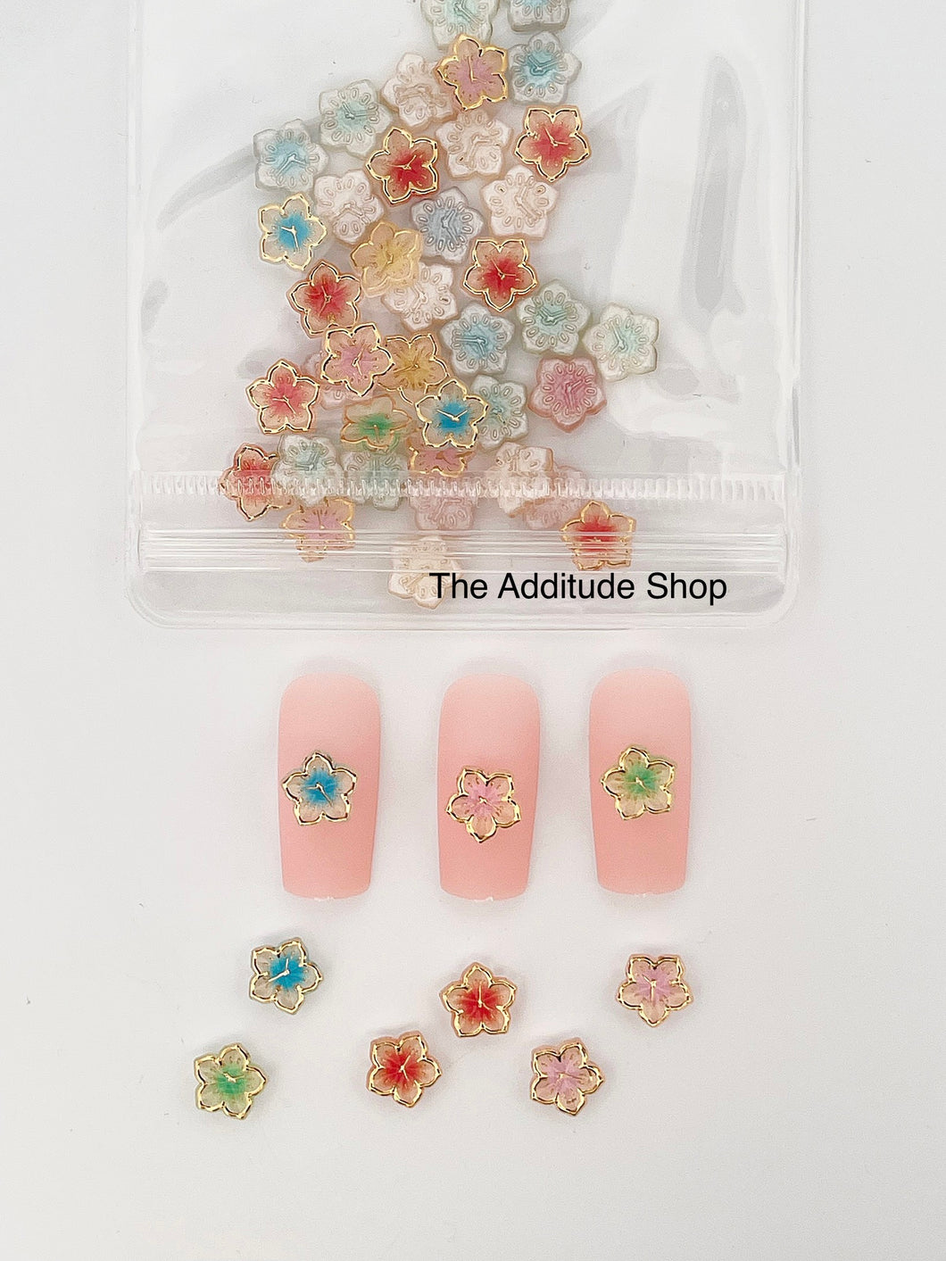 Spring 5 Colors Resin 3D Nail Charms-50 PCS