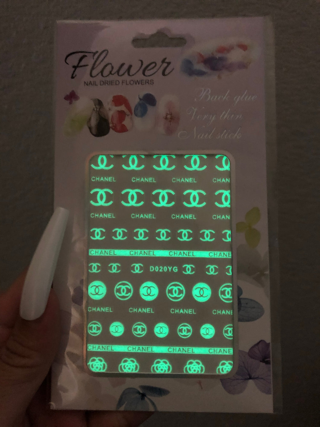 C Glow In the Dark Nail Stickers