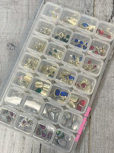 140 Pieces 3D Nail Charms Bling Box