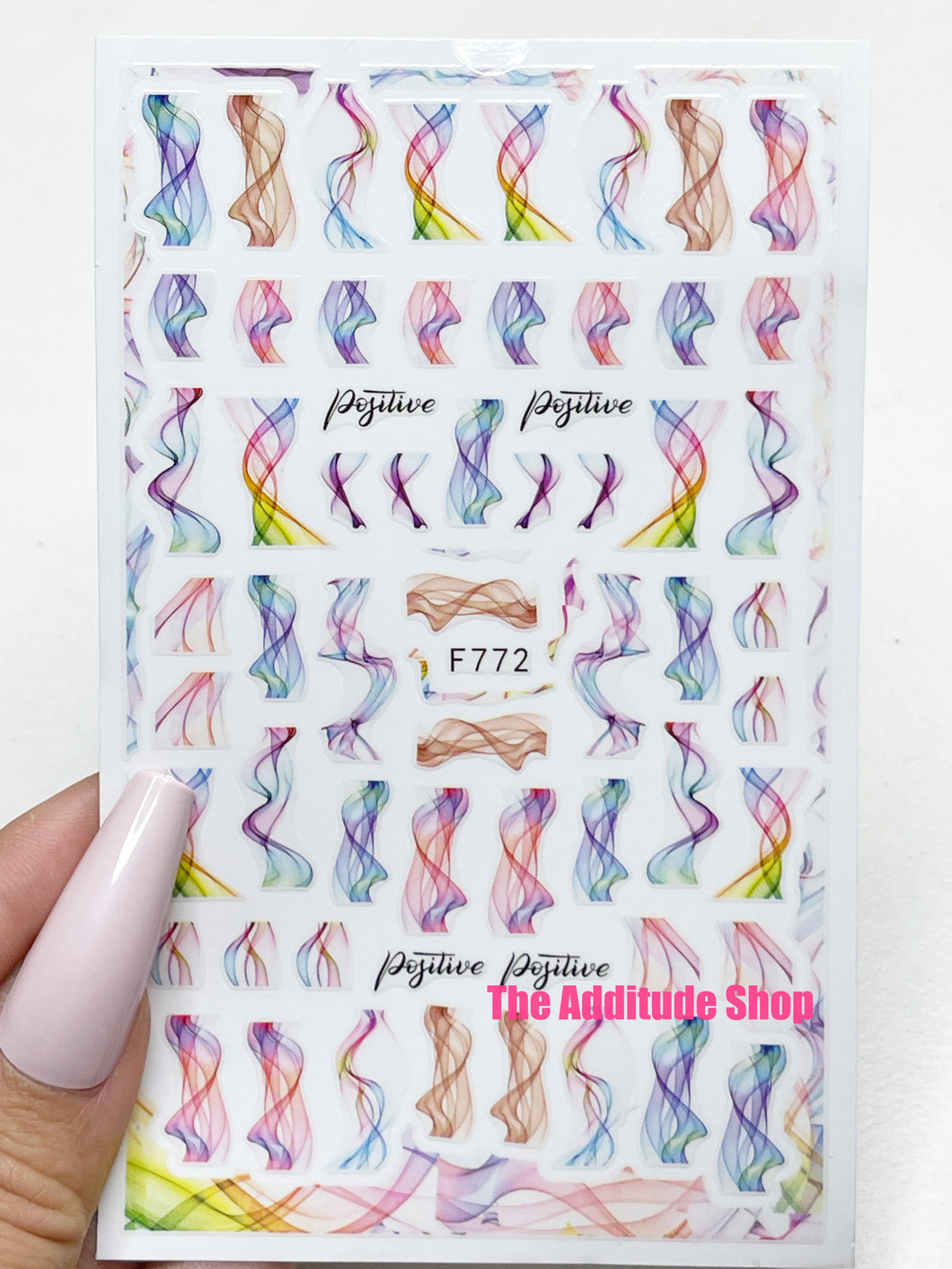 Colorful Abstract Lines Nail Stickers #772