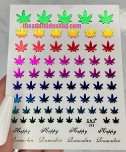 Holographic 4 2 0 Leaf Nail Stickers