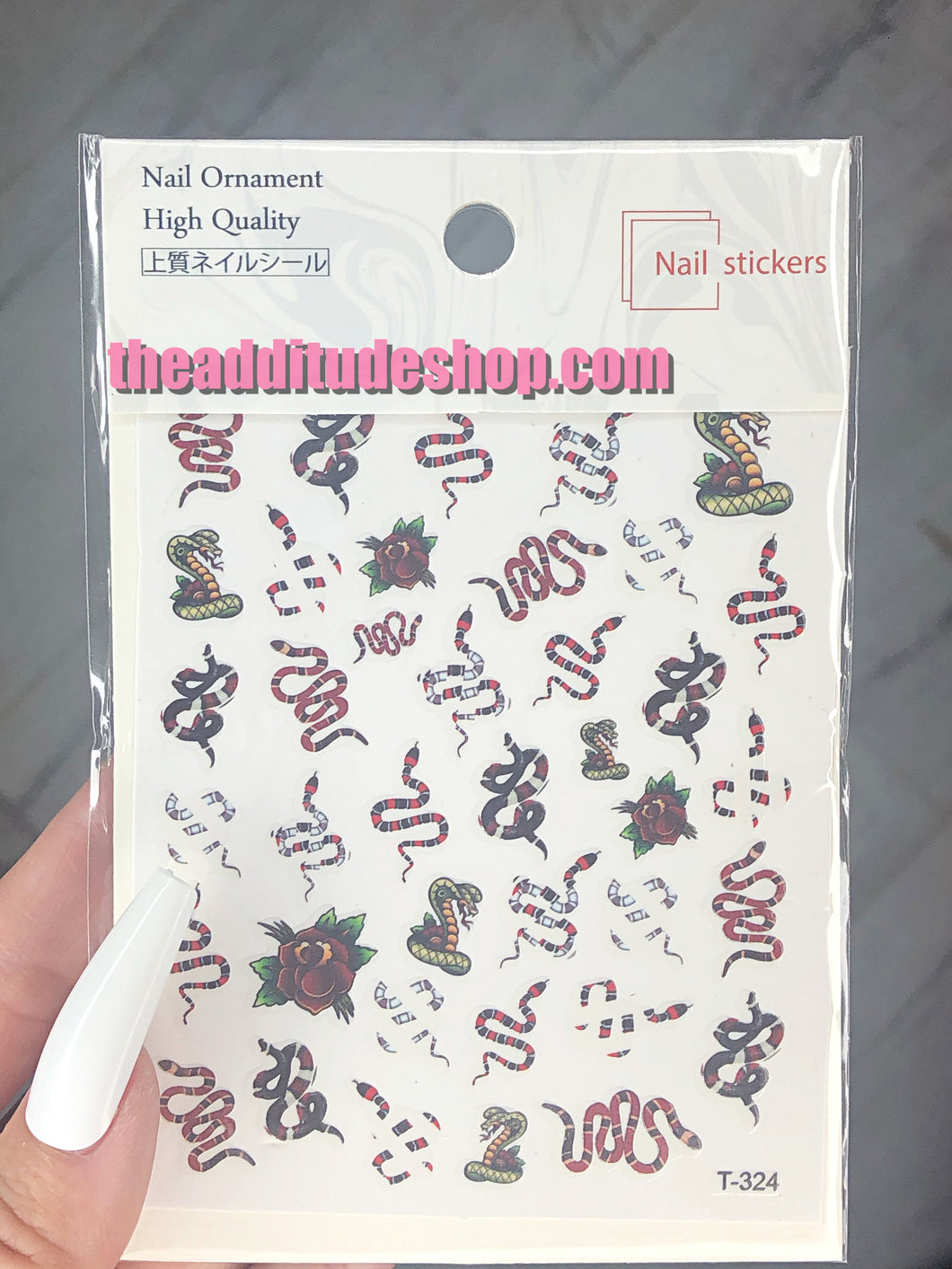 Colorful Snakes Nail Stickers #342