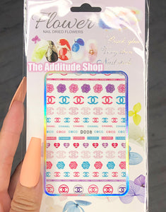 Colorful C Nail Stickers #08