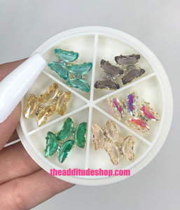 Crystal Butterfly 10 Pieces Nail Charms