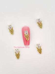 Braided 3D Zircon Nail Charms (5 Pieces)