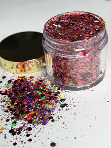 1 Oz Holographic Chunky Pink  Nail Glitters