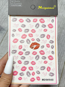 Fatal Attraction Lips Nail Stickers