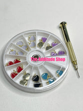 Load image into Gallery viewer, 24 Pieces Dangling Colorful Heart Piercing Nail Charms
