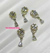 Load image into Gallery viewer, Gold Chandelier Clear Rhinestones Zircon 3D Nail Charms (5 Pieces)

