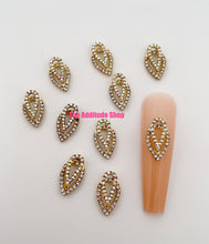 Load image into Gallery viewer, Double Raindrop With Rhinestones 3D Nail Charms (10 Pieces)
