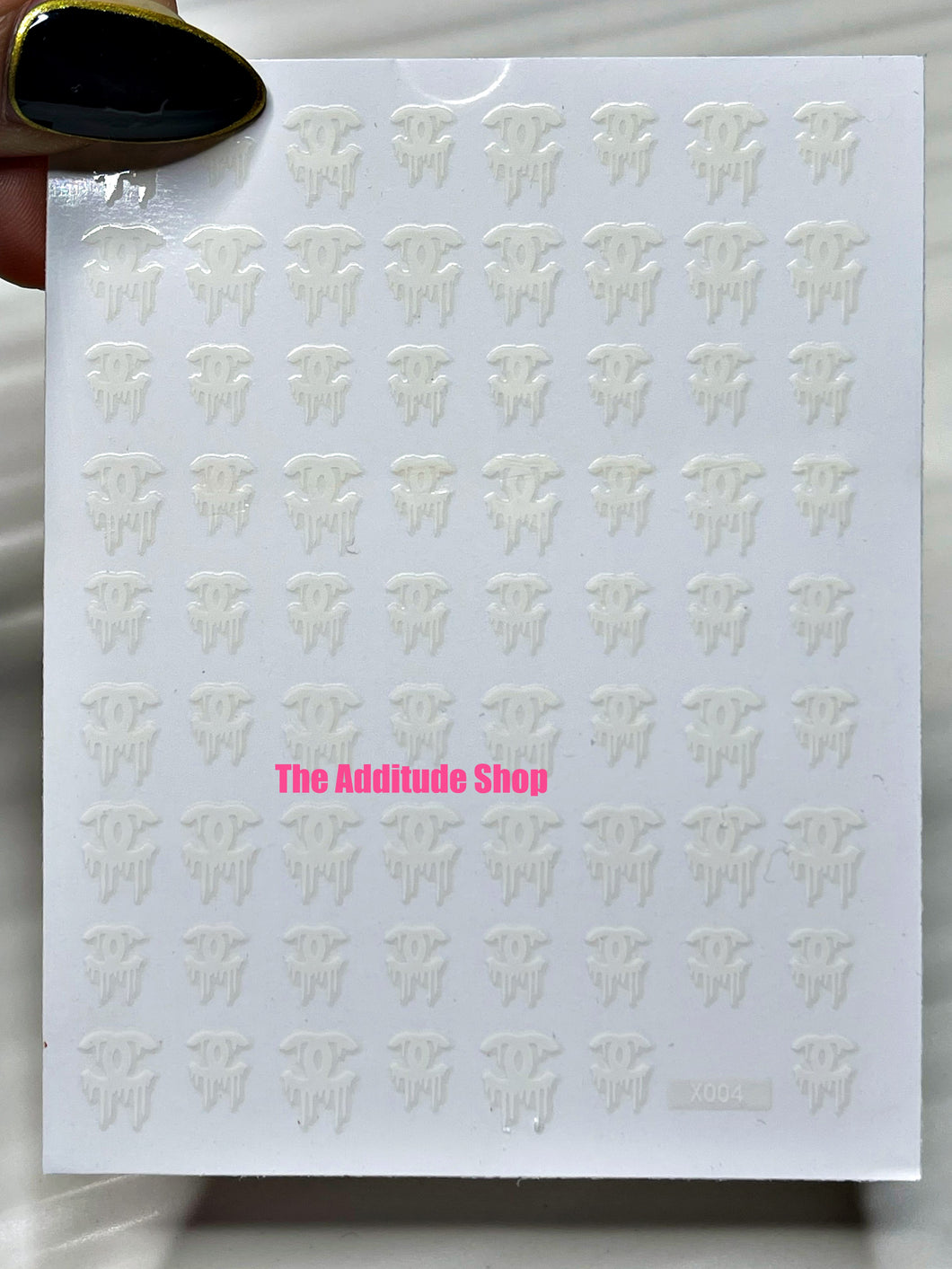 Drip White C Nail Stickers