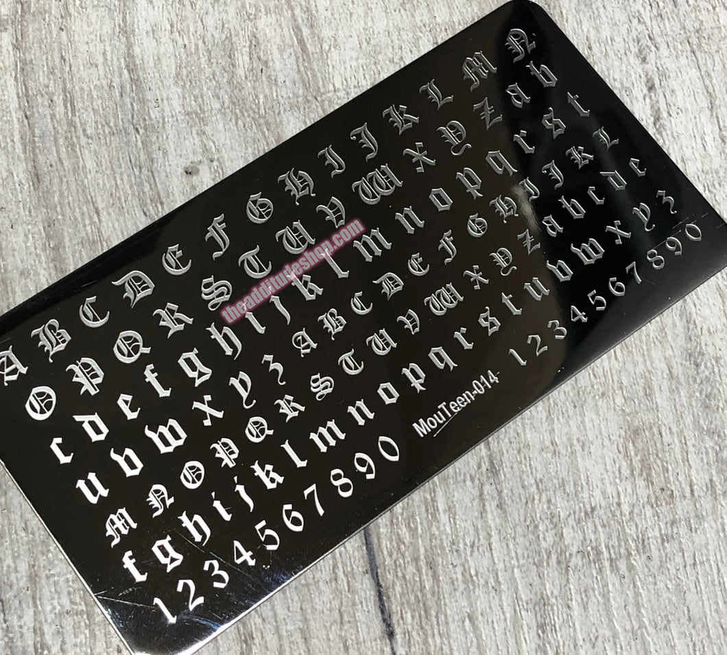 Regular Size English Letters and Numbers Stamping Plate