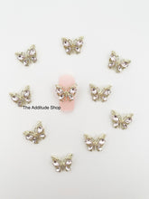 Load image into Gallery viewer, Pink Butterfly #3 Alloy Nail 3D Charms - 10 Pieces
