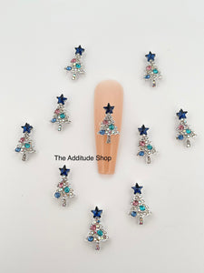 Christmas Tree Alloys 10 Pieces 3D Nail Charms
