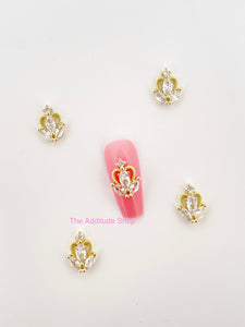 Heart Lotus 3D Zircon Nail Charms (5 Pieces)