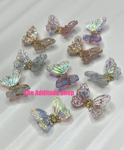 Flexible Oversized Butterfly Resin Nail Charms-10 pieces