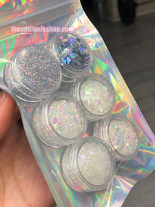 6 Containers of Mixed Nail Glitters