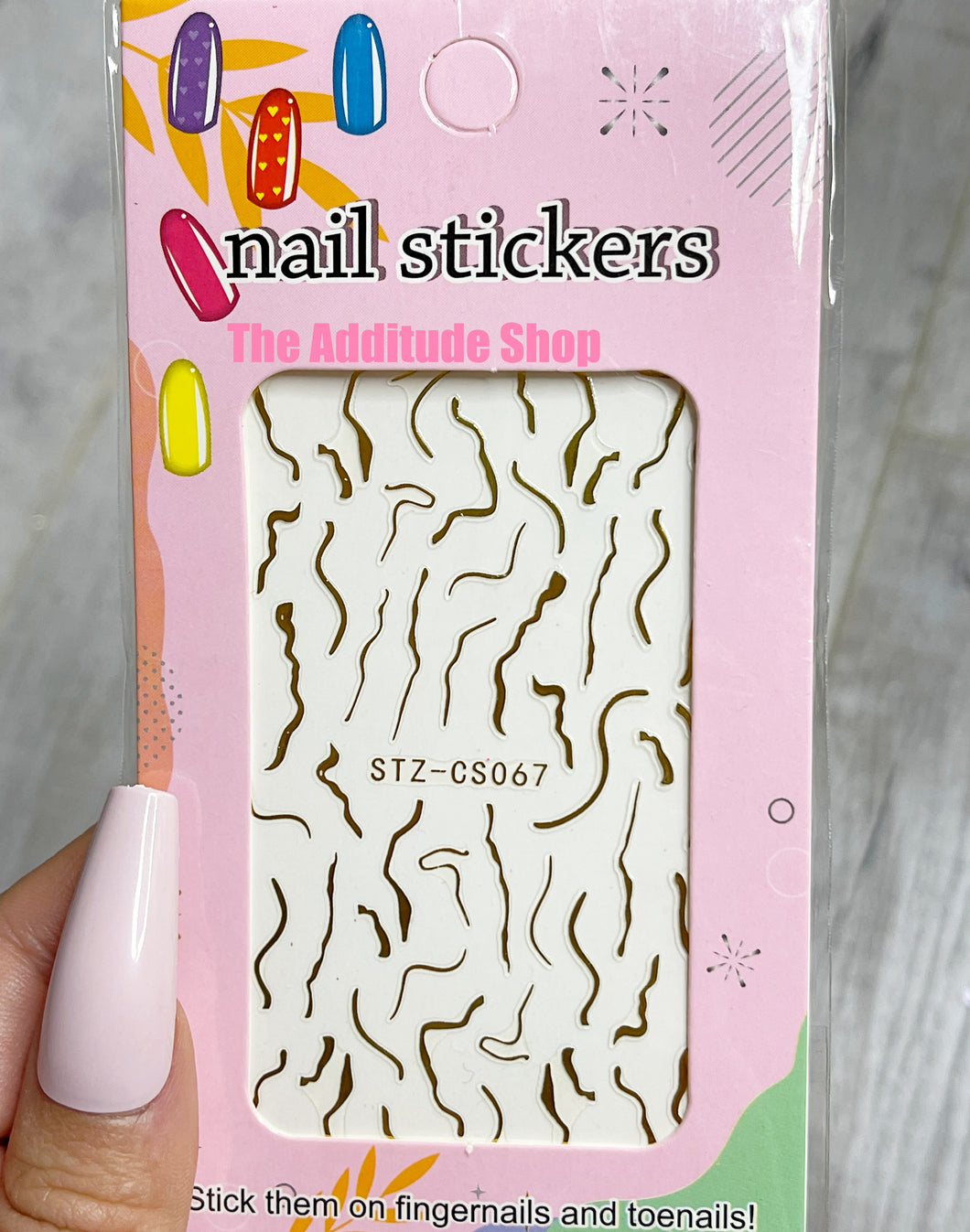 Gold Abstract Lines Nail Stickers
