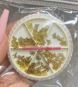 Gold Thin Metal Butterfly Nail Decals