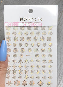 Gold Snowflakes Nail Stickers