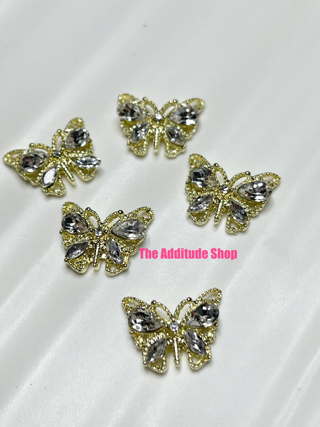 10 pieces Crystal Butterfly #3 Charms Nail-10 Pieces