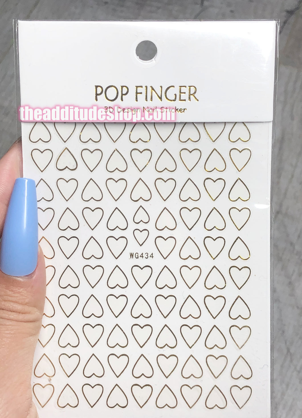 Gold Hearts Nail Stickers
